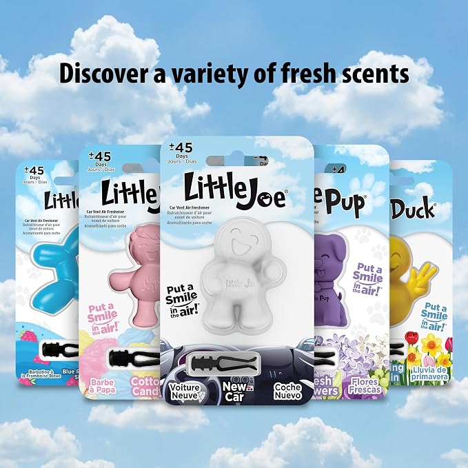 Little Pup 96603-6PK Ocean Splash Scent, Car Air Freshener, Clips to A/C Air Vent, Alcohol-Free Fragrance Oil, Non-Hazardous and Non-Toxic Plastic, Set of 6