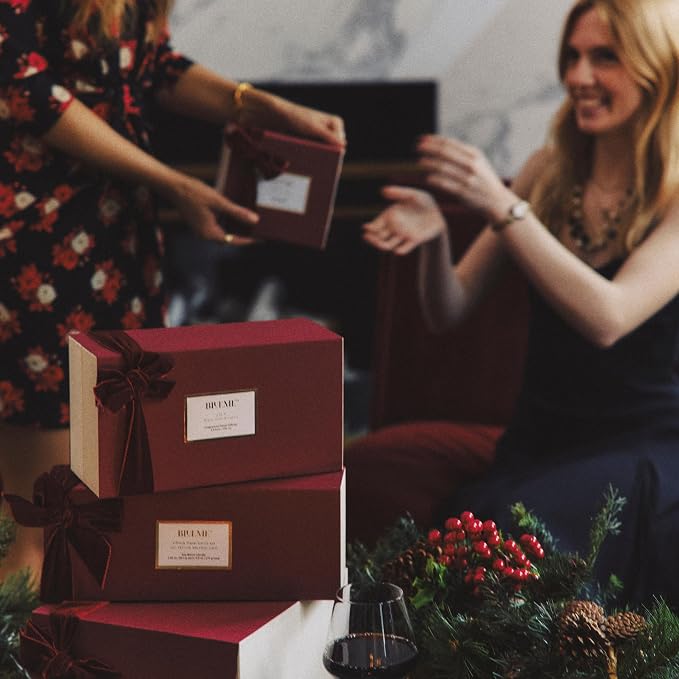2025 Gold Holiday Diffuser | Joy - Black Plum & Cassis, Refillable, Contains Essential Oil, Sustainable Wellness, Hand Finished, Premium, Luxury Ceramic, Rattan Reeds