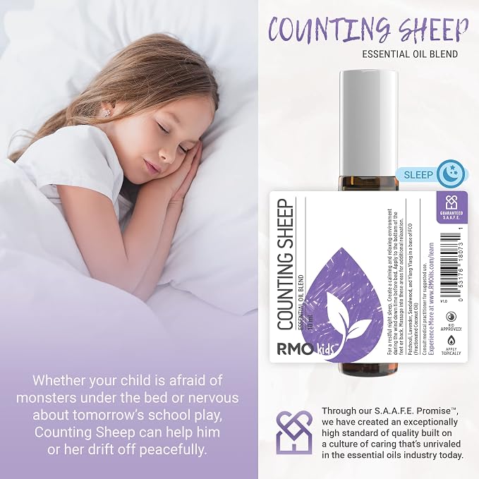 Rocky Mountain Oils Kids Line Counting Sheep Essential Oil Roller Blend with Essential Oils - Aromatherapy Massage Oils for Kids - 10ml