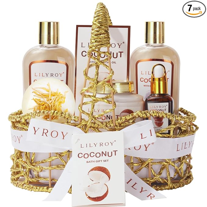 Spa Gifts Birthday Gift - Coconut Spa Gift Baskets for Women & Men