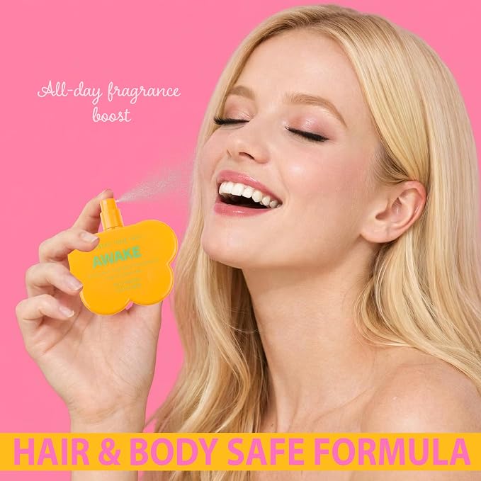 EXPRESSIONS 3pc Hair and Body Mist Set – Scentsation Refreshing Fragrance Spray Kit for Teens & Women – Energy, Awake, & Refresh Scents – Long-Lasting Flower-Shaped Body Sprays – 10.14 Fl Oz Total