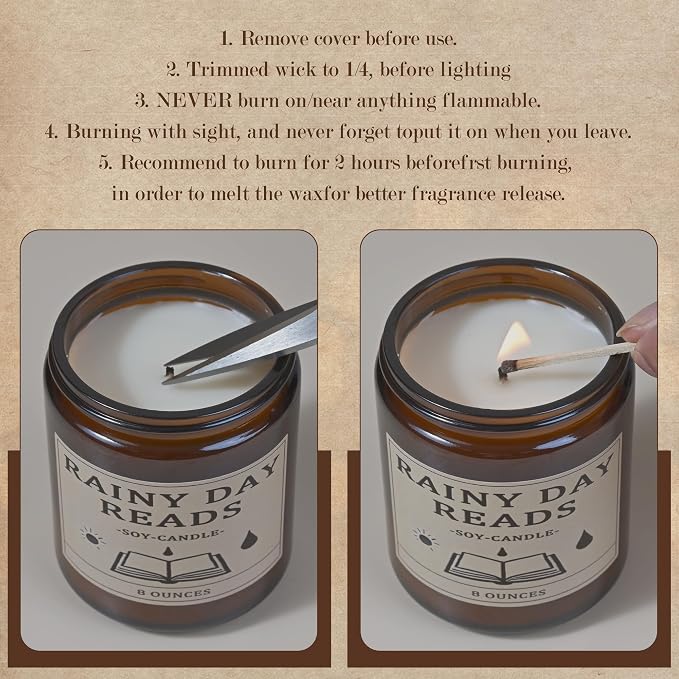 Book Lover Candle,Book Lovers Gift Ideas, Candle for Women, Reading Gifts, Birthday Gifts, Holiday, Scented Candles for Men, Women, Librarian 8oz