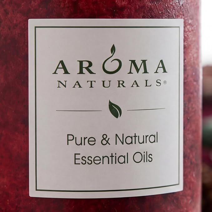 Aroma Naturals Holiday Orange, Clove and Cinnamon Essential Oil Scented Pillar Candle, Warm Spice, 2.5 inch x 4 inch