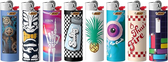 BIC Special Edition Cutting Edge Series Lighters, Set of 8 Lighters