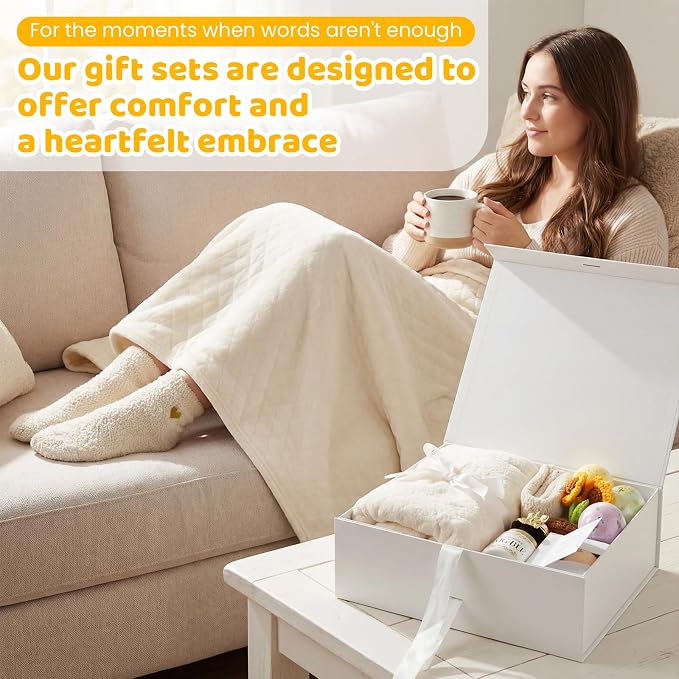 Self Care Gifts for Women, Get Well Soon Gifts, Birthday Gift for Women, Spa Care Package, Gift Baskets for Mom, Friends, Sister, Girlfriend, Wife, Her, Hug in a Gift for Christmas, Anniversary