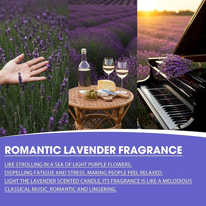 Lavender Scented Candles, 4oz Jar Aromatherapy Soy Wax Candle for Home, Candles Gifts for Women Mom, Fragrance Ideal for Relaxation Stress Relief & Meditation