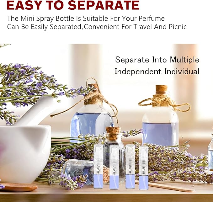 Mini Spray Bottle, Clear Plastic Empty Sample Containers, Fine Mist Perfume Travel Refillable Spray Bottle Perfume Atomizer Small Portable Bottle for Cleaning, Travel, Essential Oils(120, 2ml)