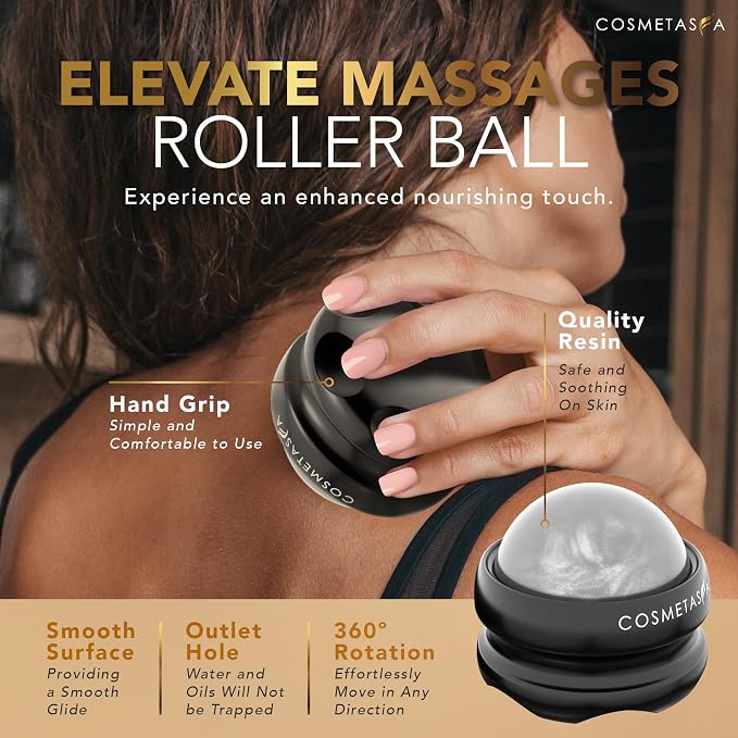 Cosmetasa Massage Oil for Sore Muscle Massage Therapy with Roller - All Natural, Cruelty-Free Massage Oils for Muscle Relaxing & Joint Comfort - Arnica Extract with Lavender & Chamomile Oil (8.8 oz)