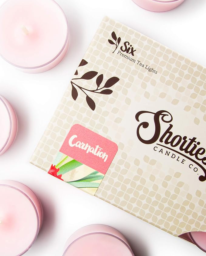 Pure Carnation Premium Tealight Candles Bulk Pack - Highly Scented with Essential & Natural Oils - 24 Pink Tea Lights - Beautiful Candlelight - Made in the USA - Flower & Floral Collection