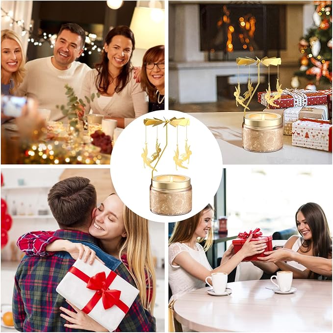 Rotatable Osmanthus Flower Scented Candle, Gifts for Women, Single-Wick with 20 Hours of Burn Time, Ideal for Creating Relaxing Ambience & Holiday Gifting (Angel)