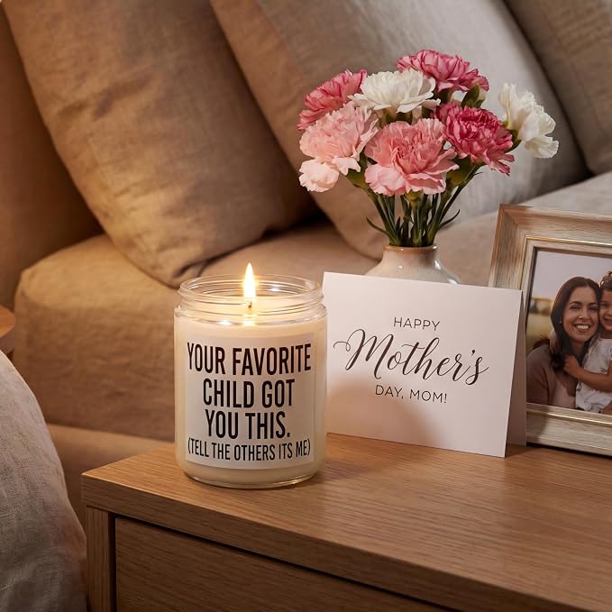 JOYIN Candles Gifts for Mom from Daughter Son, Mothers Day Birthday Christmas Thanksgiving Gifts for Mom Stepmother Adoptive Mother, Lavender Scented Candles