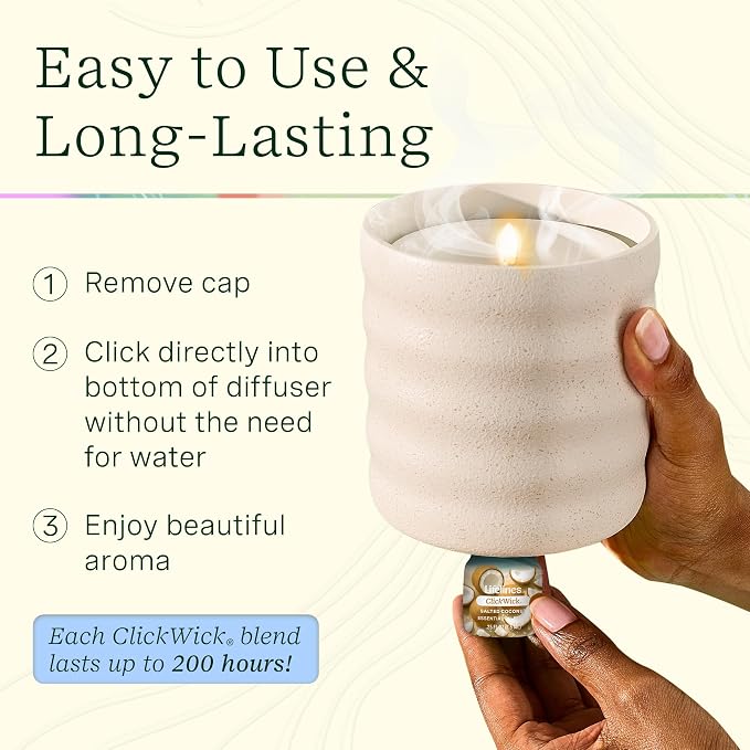 Lifelines ClickWick Essential Oil Blends for Lifelines Diffusers, 3-Pack Salted Coconut Set – Essential Oil Blend Refill for Candle, Plant & Shower Aromatherapy Diffuser – Fragrance for Diffusers