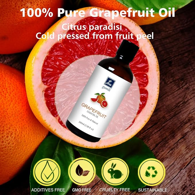 GM Gumili Grapefruit Essential Oil 1 Oz - 100% Pure Grapefruit Oil for Skin, Hair, Diffuser & Cleaning, Natural Citrus Aroma