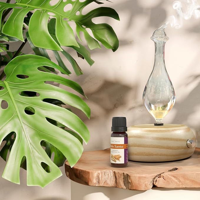 ArOmis Organic Palo Santo Essential Oil - 100% Pure Therapeutic Grade 10ml (.34 Fl Oz) - Undiluted, Premium, Oils for Aromatherapy - All the Aroma None of the Smoke - Wildcrafted and Sustainable