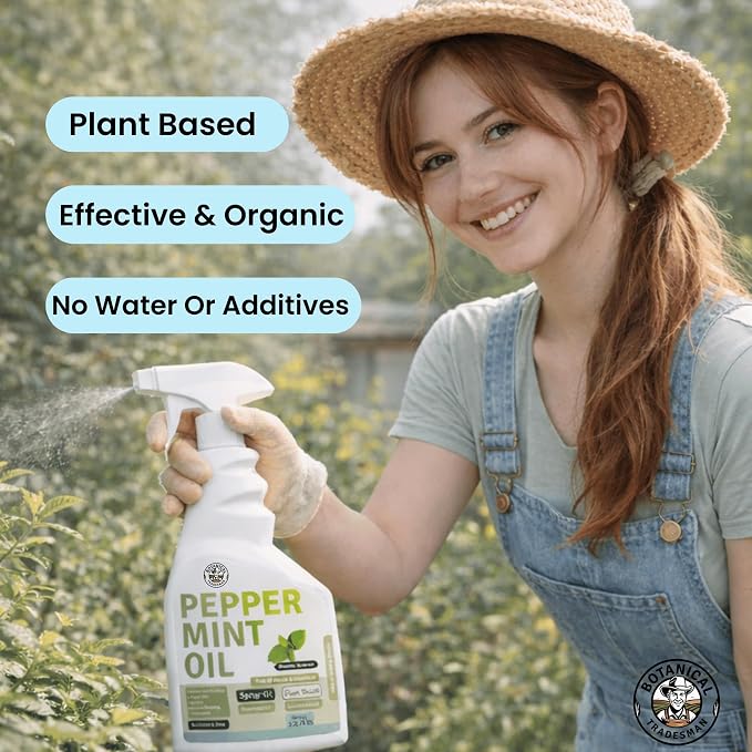 Peppermint Oil Spray -Makes 320 Fl Oz(20 Refills) -DIY Kit |Essential Oil Extract(Mentha Arvensis) Indoor & Outdoor Multi Purpose