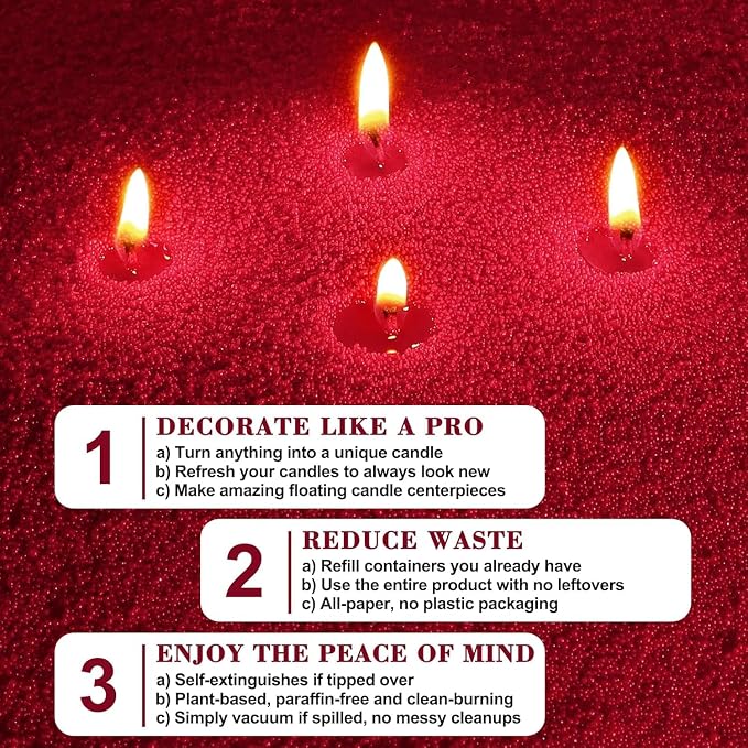 1.1LB Rose Scented Candle Sand with Wicks, Candle Wax for DIY Candles Making, Refillable Beaded Wax Non-Toxic Sand Beaded Waxs Customized Making for Home Decoration Wedding Party (Rose Scented)