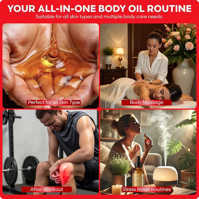 Brookstone Rose Multi-Use Essential Oil - Soothing Aromatherapy & Skincare Oil - Floral Rose Scent
