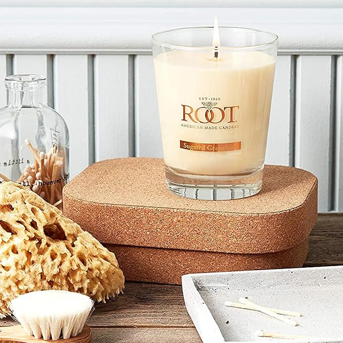 Root Candles Scented Candles Honeycomb Beeswax Blend Premium Handcrafted Candle, Large Veriglass, Sugared Grapefruit
