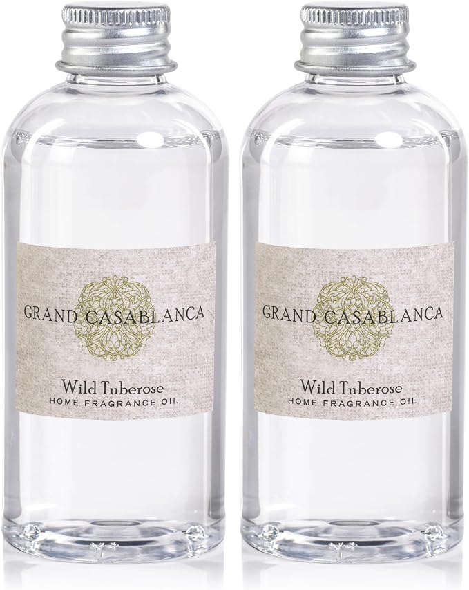 Zodax Grand Casablanca Porcelain Oil Diffuser Refills - 3.38 Oz/2 Count - Wild Tuberose