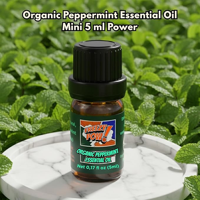 Organic Peppermint Essential Oil – USDA Certified, 100% Pure Mentha Piperita, Food-Grade Flavoring Oil for Cooking, 0.17 fl oz (5 ml) Dropper-Cap Bottle, Steam-Distilled (Pack of 1)