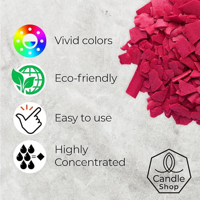 Pink Candle Dye 2oz for Soy Candle Making – Highly Concentrated Candle Wax Dyes – Candle Shop Premium Color Dye Chips for Soy Wax, Beeswax, Paraffin