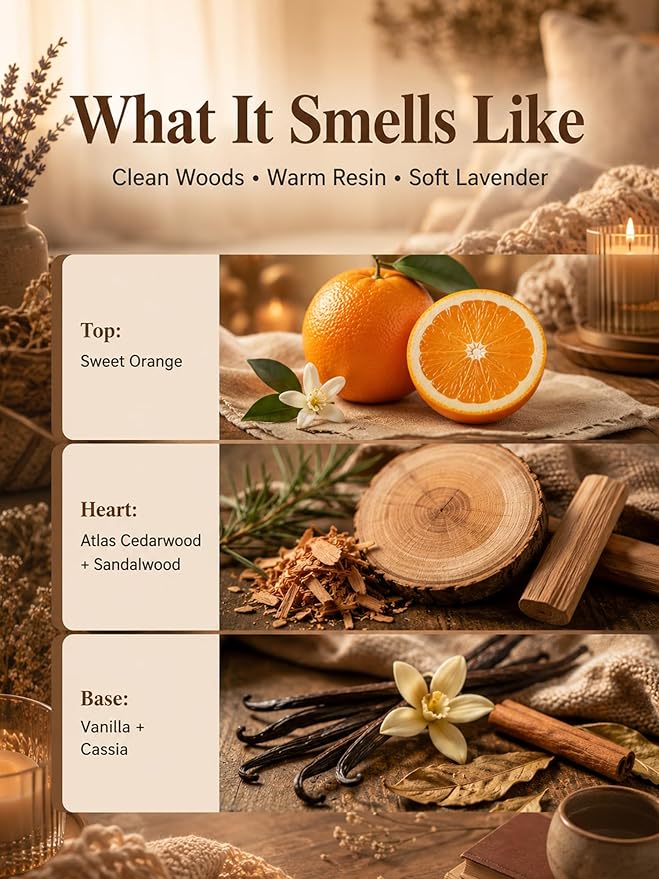 Cozy Home — A 100% Pure Essential Oil Blend Warm-Woods Blend that Makes Your Space Feel Instantly Inviting, Relaxed, and Lived-in—Never Sleepy