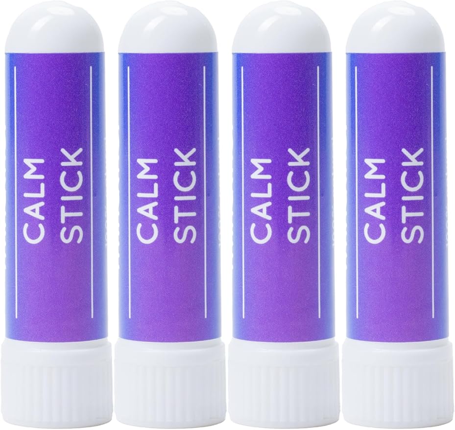 Calm Nasal Sticks (4 Pack) - Natural Relaxation & Stress Relief Aromatherapy Inhaler with Lavender, Chamomile, Bergamot & Sandalwood