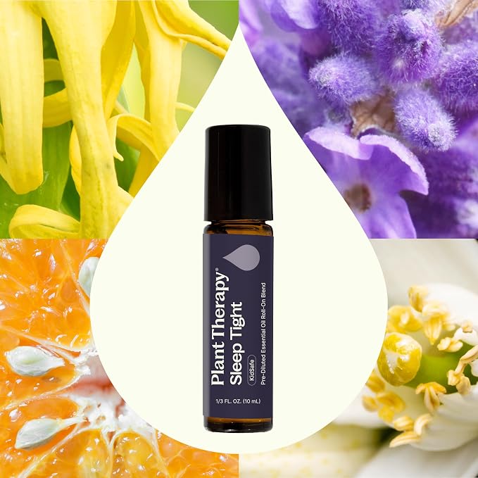Plant Therapy Sleep Tight Essential Oil Blend 10 mL (1/3 oz) Pre-Diluted Roll-On 100% Pure, Natural Aromatherapy for Deep and Relaxation