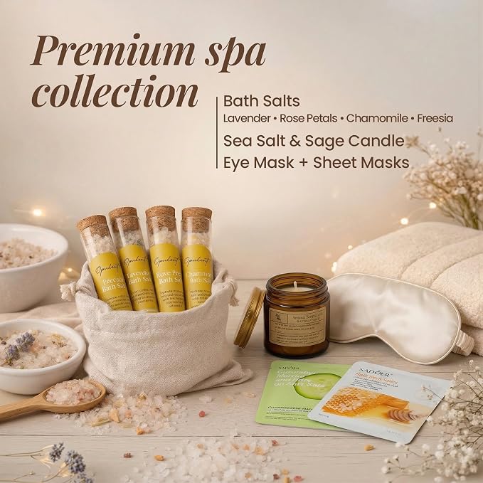 Opulent Luxury Self Care Gift Package for Women, 40oz Tumbler, Cozy Blanket | Gift-Ready Spa Set for Get Well, Thinking of You & Corporate Gifts for Employees & Clients - Candle, Bath Salts & Sleep Mask