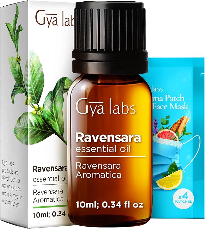100% Pure Ravensara Essential Oil - 0.34 Fl Oz - Ravensara Oil for Hair, Skin, Diffuser, Aromatherapy & DIY Candle Making Scent