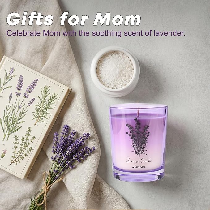Mothers Day Gifts, Lavender Soy Candle for Women, Mothers Day Candles from Daughter Son, Anniversary Couple Gifts, Home Scented Aromatherapy Candle