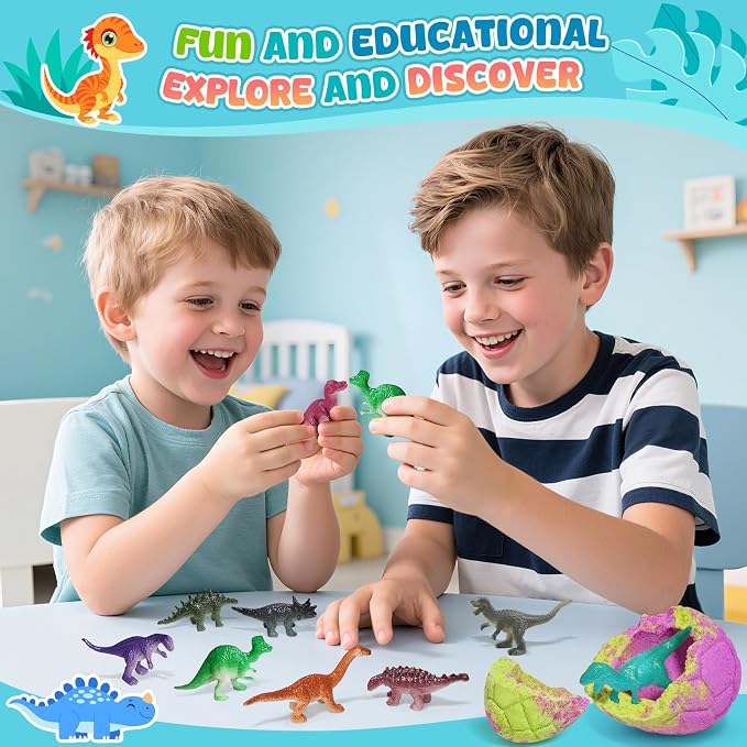 Dinosaur Bath Bombs for Kids with Surprise Inside, Gifts for Kids | Gentle Natural Organic Formula, Fun Bubble Bath Fizzes for Daily Bath Time, Birthday & Christmas Gift for Boys and Girls