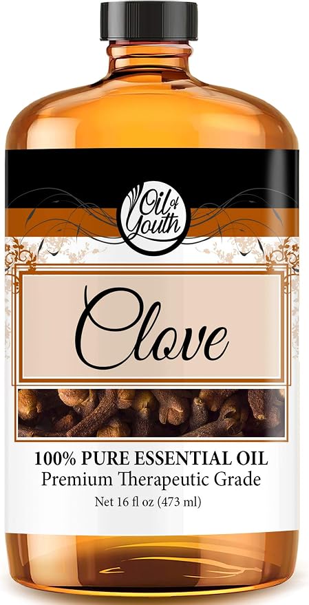 Oil of Youth Clove Essential Oil – Pure Therapeutic Grade Oil for Aromatherapy, Diffuser, Stress Ease, Skin Therapy (16oz Bulk)