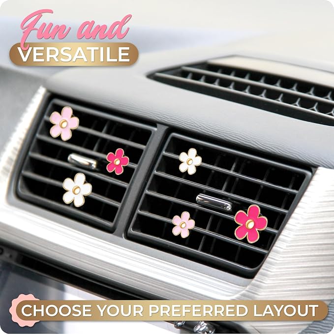 Girl Car Accessories, Air Freshener Car, Pink Decor for Teens, Women, Cute Vent Clips Stuff, Decorations Interior Aesthetic