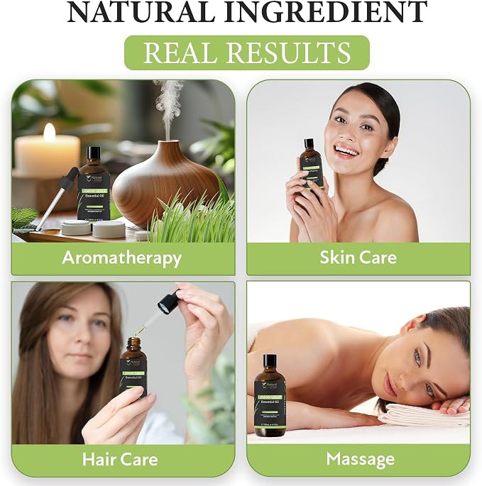 Essential Oil | Pure Aromatherapy Oil for Diffusers, Hair Growth, Skin, Scalp Care, Massage | Refreshing Hair Oil for Women & Men | Essential Oil for Diffuser (Lemongrass)