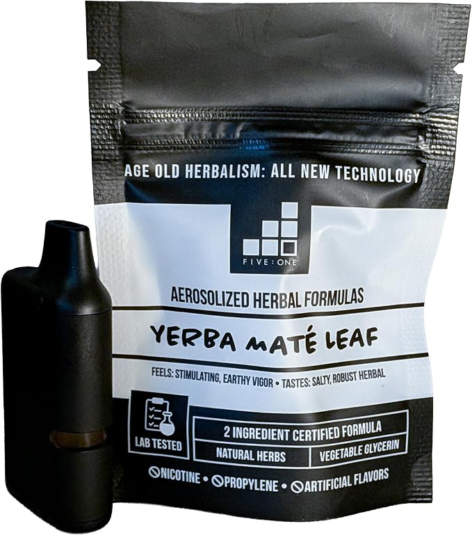 5:1 Formulas Yerba Mate Organic Portable Botanical Fragrance Stick - Lab-Tested Essential Herbal Personal Aroma Accessory with Vegetable Glycerin