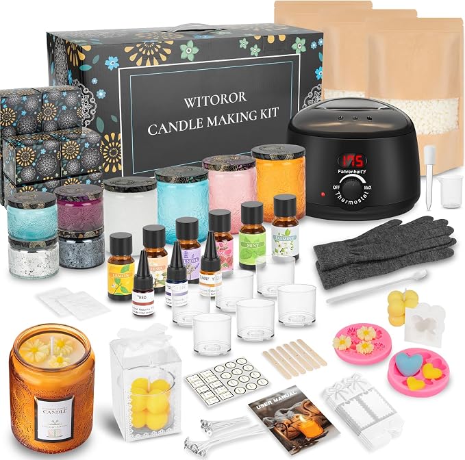 WITOROR Candle Making Kit, Scented Candles Making Kit Supplies with Digital Soy Wax Melt Warmer Candle Making Complete Kit for Adults Beginners DIY Starters