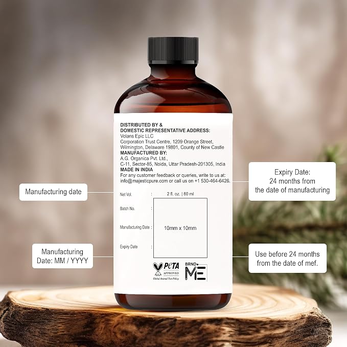 Majestic Pure Essential Oil with Glass Dropper - 100% Pure and Natural - Essential Oils for Diffuser, Aromatherapy, Soap and Candle Making, Vanilla Essential Oil, Vanilla Oil, 2 Fl Oz
