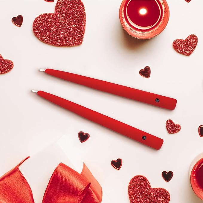 Colonial Candle Valentines Day Candle, Unscented Red Taper Candle, 10 inch, Pack of 2, Up to 8 Hour Burn - Made in The USA