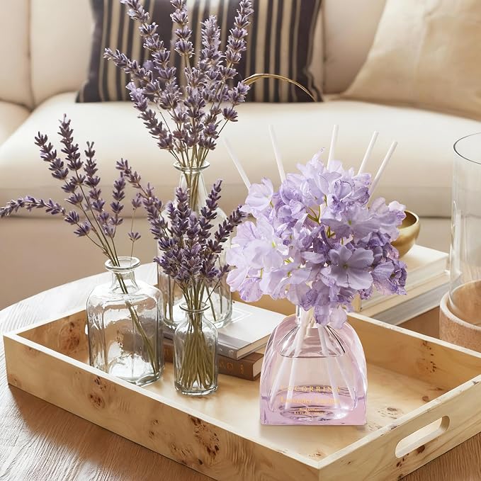 COCORRÍNA Reed Diffuser - Lavender Garden 8.5 Fl.oz Reed Diffuser with 8 Sticks for Home Bathroom Shelf Decor (Simple Luxe Collection)