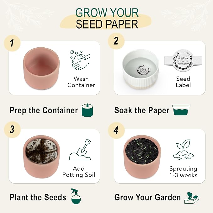 The Growing Candle, Unscented Fragrance Free Candles, 8oz Ceramic Pot, 100% Soy, Adelyn