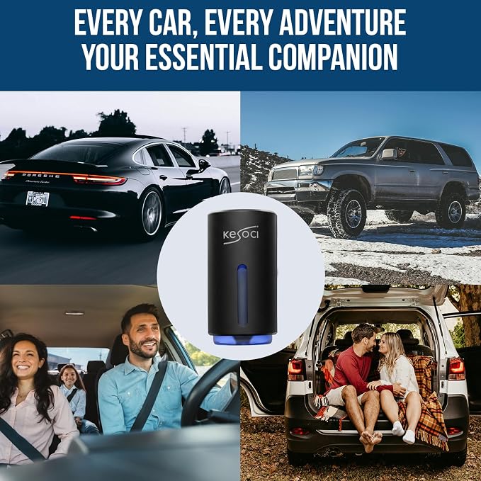 2 Smart Car Air Freshener Diffusers – Rechargeable Auto Scent Device Set with 12 Refills – Anti-Leak System, 3 Spray Modes & Motion Sensor Auto On/Off