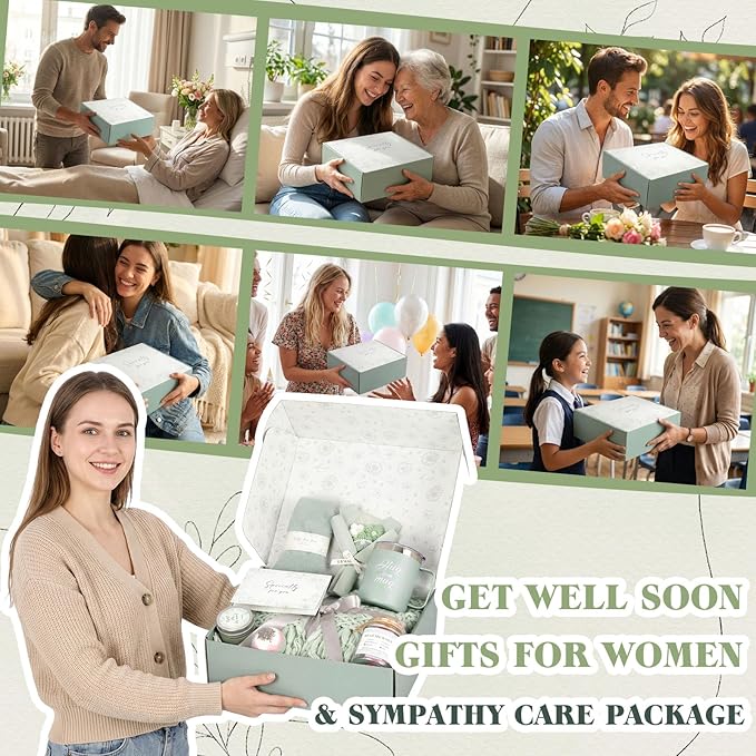 Get Well Soon Gifts for Women Get Well Gift Baskets for Women Self Care Package After Surgery Recovery Sympathy Gift Box Feel Better Encouragement for Mom Friend Teacher Coworker