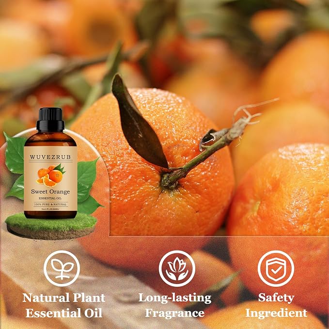 Sweet Orange Essential Oils 60ML, Pure Sweet Orange Essential Oil for Aromatherapy Diffuser - 2 Fl Oz