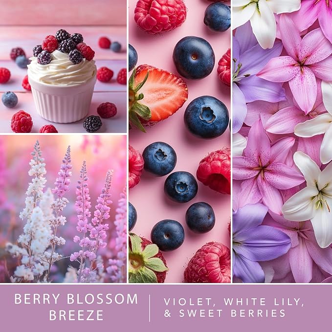 Scentsationals Berry Blossom Breeze Scented Wax Melts - Violet, White Lily, & Sweet Berries, 10oz (24 Cubes)