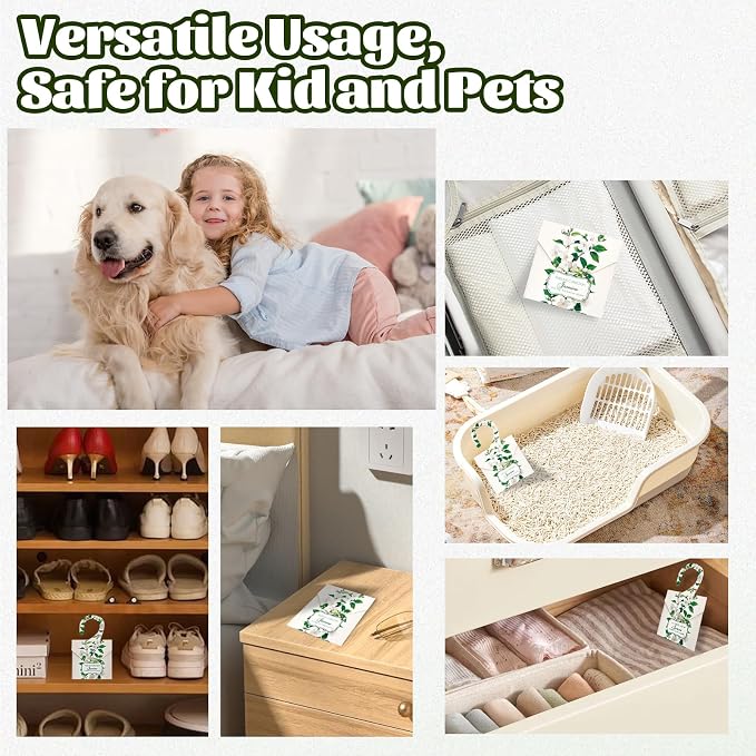 24 Pack Jasmine Sachets for Drawers and Closets, Lingering Jasmine Drawer Sachets Closets Freshener for Clothes Long Lasting