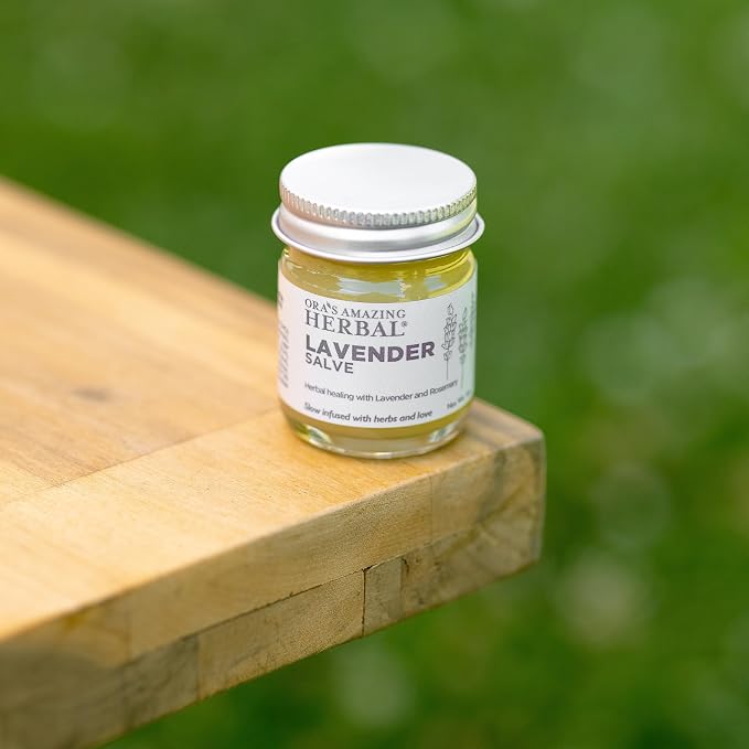 Ora's Amazing Herbal Lavender Salve Ointment with Lavender & Rosemary Essential Oils, Moisturizing Skin Balm & Hand Salve for Dry Skin, Soothing Massage Balm with Coconut Oil Calendula Comfrey, 1 oz