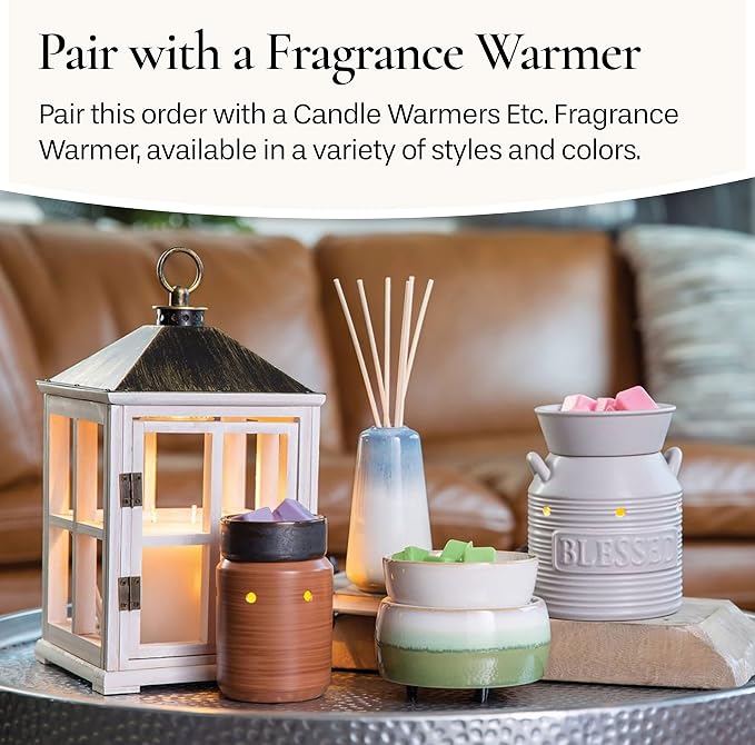 Candle Warmers Etc Classic Wax Melts 2.5oz, Mahogany Teak Fragrance (4-Pack) – Each Pack has x4 2.5 oz Wax Melts and 30 Hours of Fragrance – Perfect for bedrooms, Living Rooms, and bathrooms