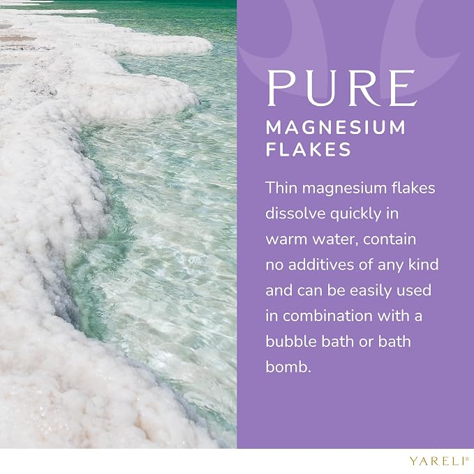 Yareli Magnesium Flakes, 15lb Lavender, Dead Sea Bath Soak, Alternative to Epsom Salt