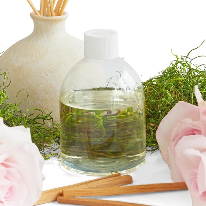 Blueme Romance Wellness Diffuser Oil Refill | Oakmoss & Sandalwood | 5.92 Fl Oz - Refillable Diffuser, Essential Oils, Ceramic, Rattan Reeds | Small